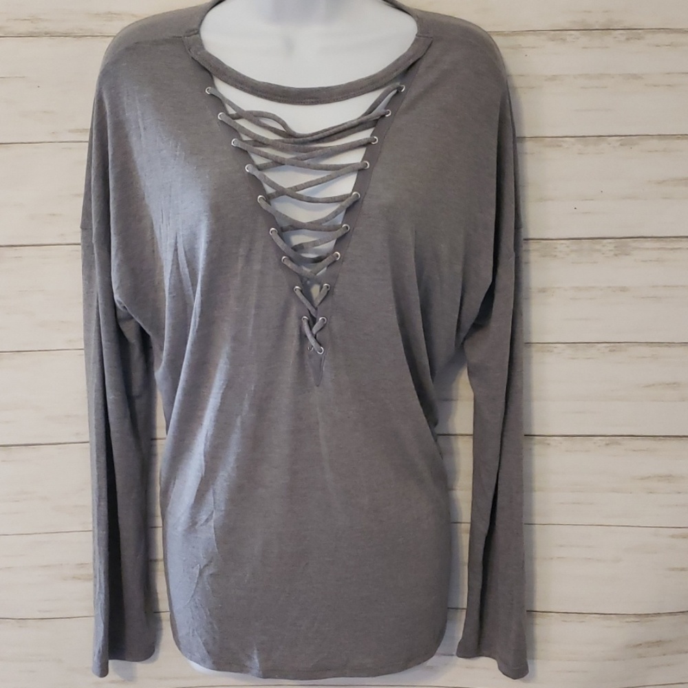 Express One Eleven Lace up tee